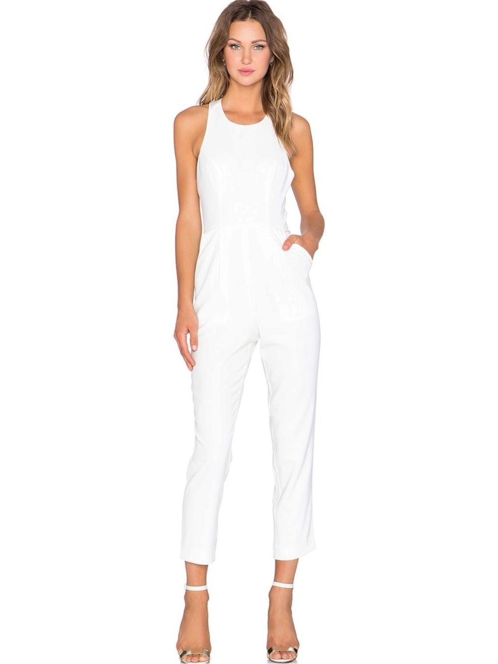 Revolve NBD X Naven Twins Take A Bow Jumpsuit in Optic White Size XS